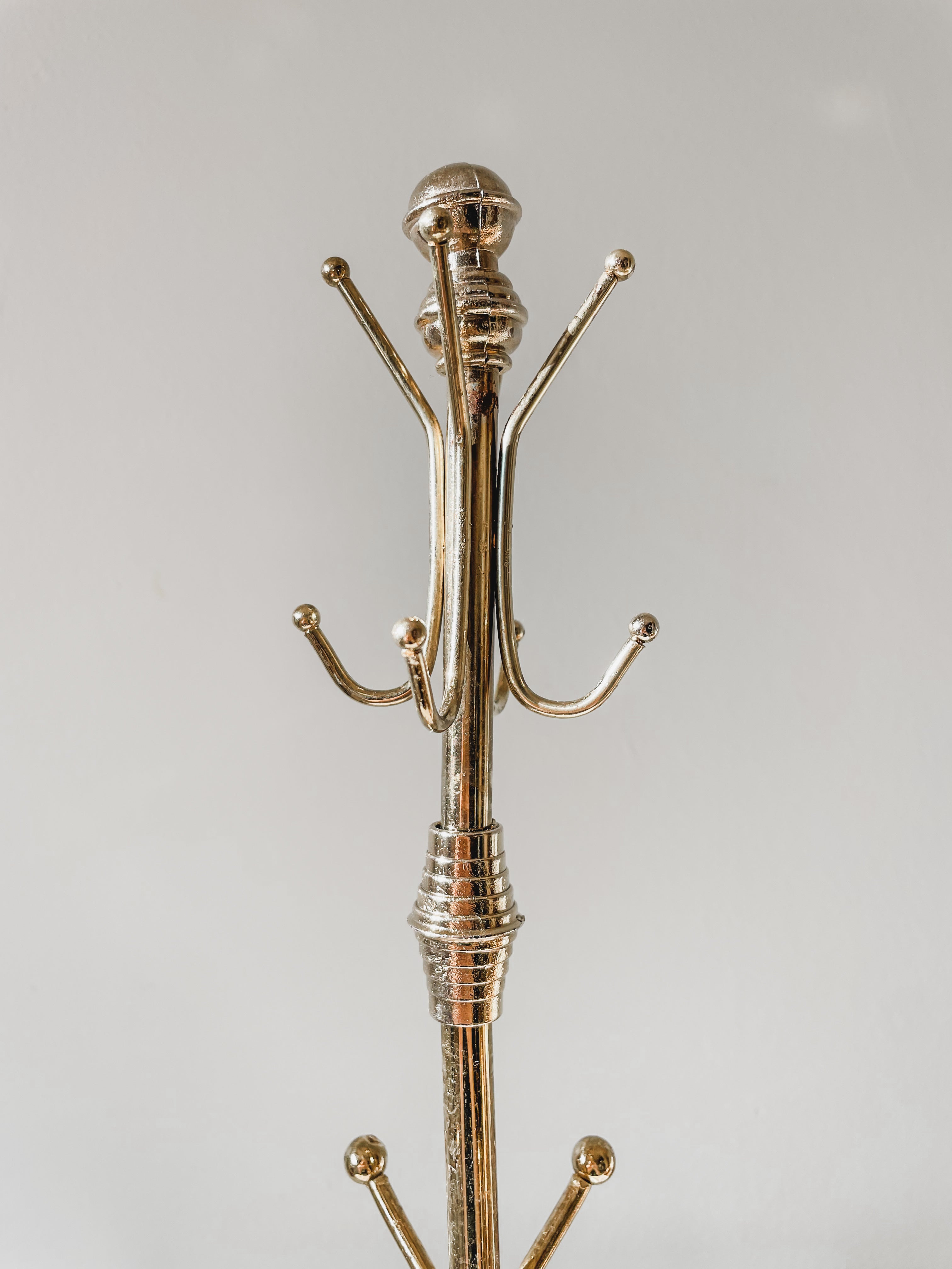 VINTAGE BRASS COAT HOOK JEWELRY STAND