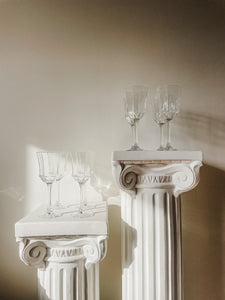 VINTAGE LUMINARC ‘OCTIME’ CLEAR WINE GLASSES