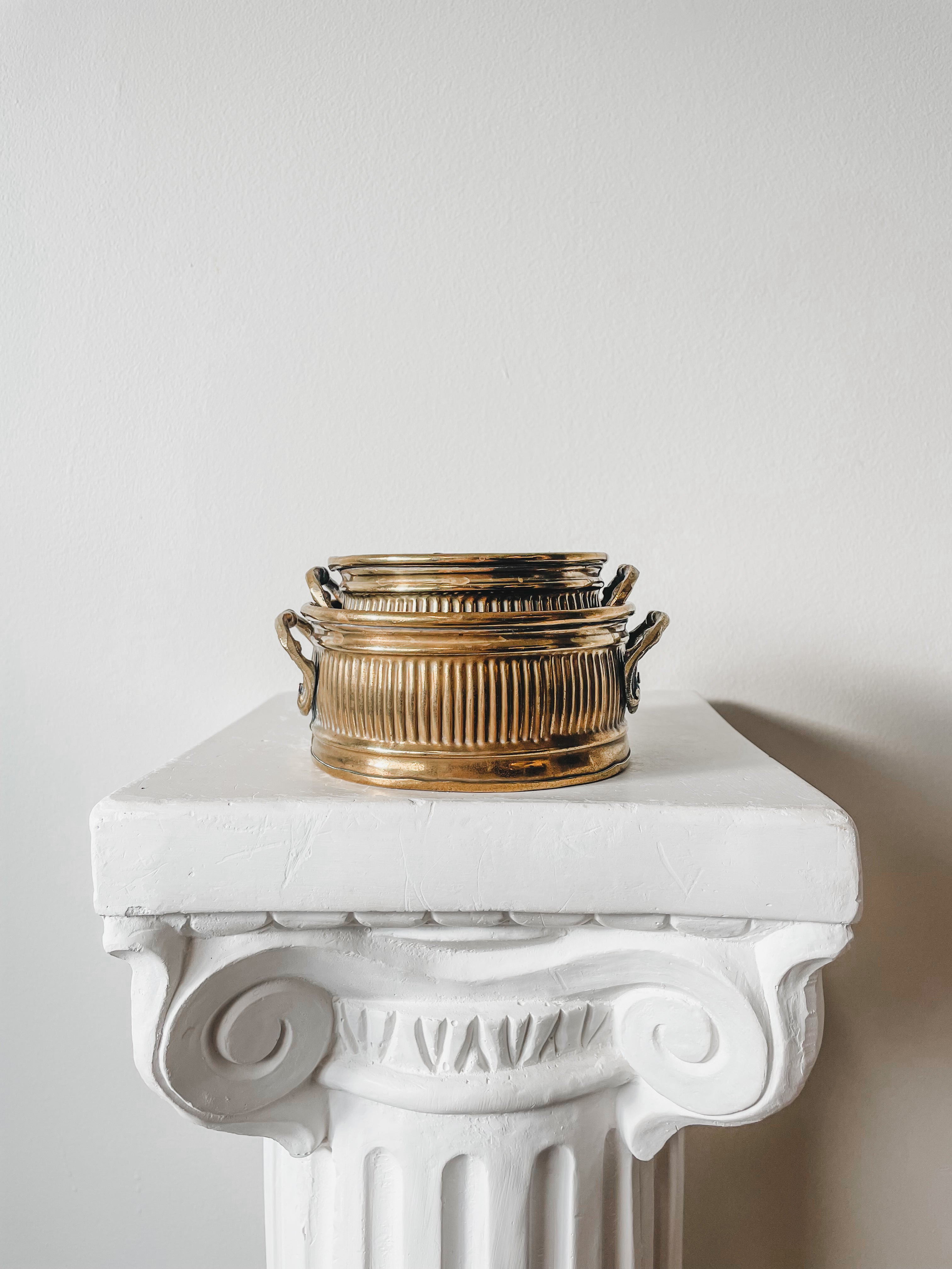 VINTAGE BRASS PLANTERS