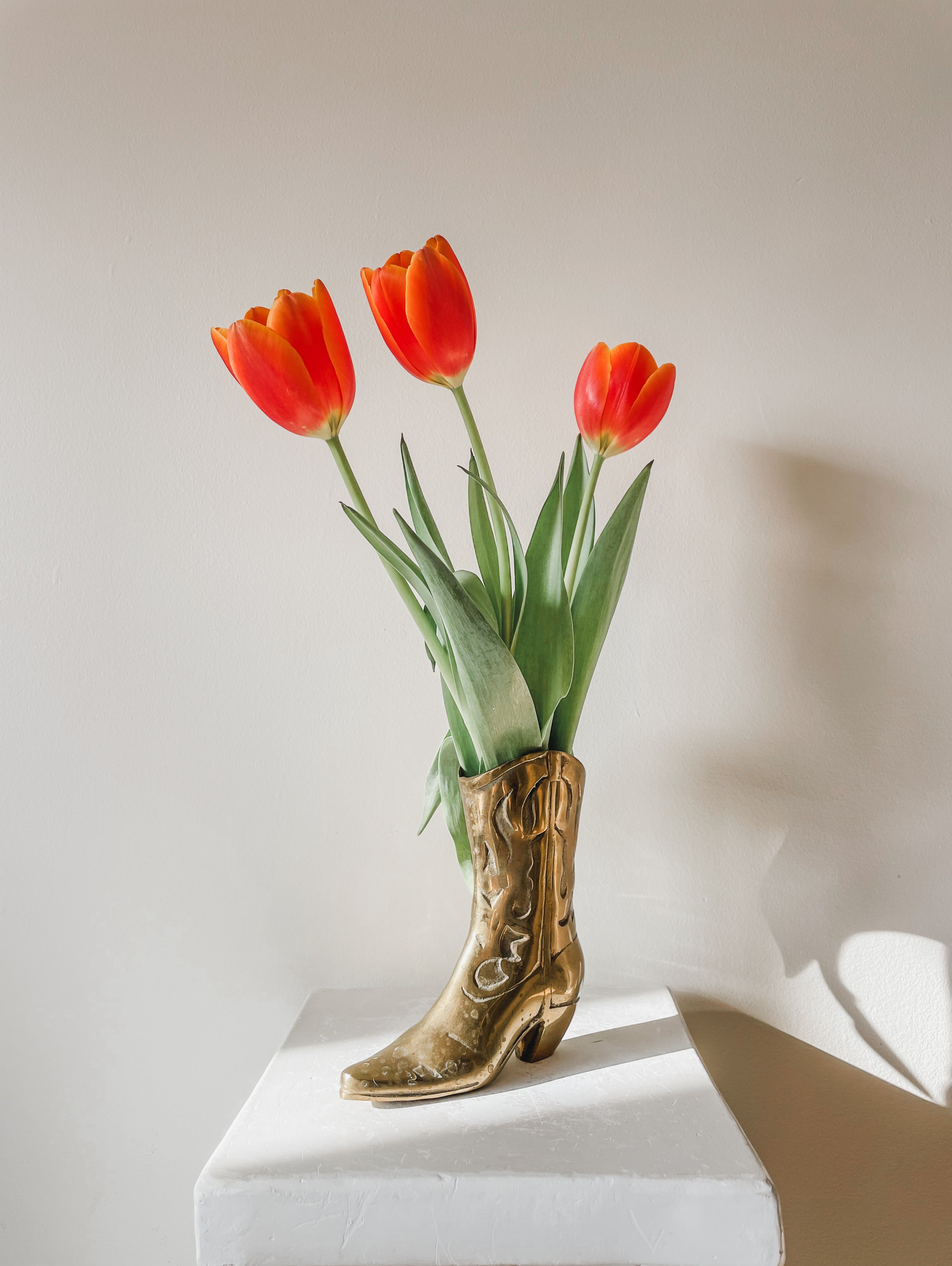 VINTAGE BRASS COWBOY BOOT