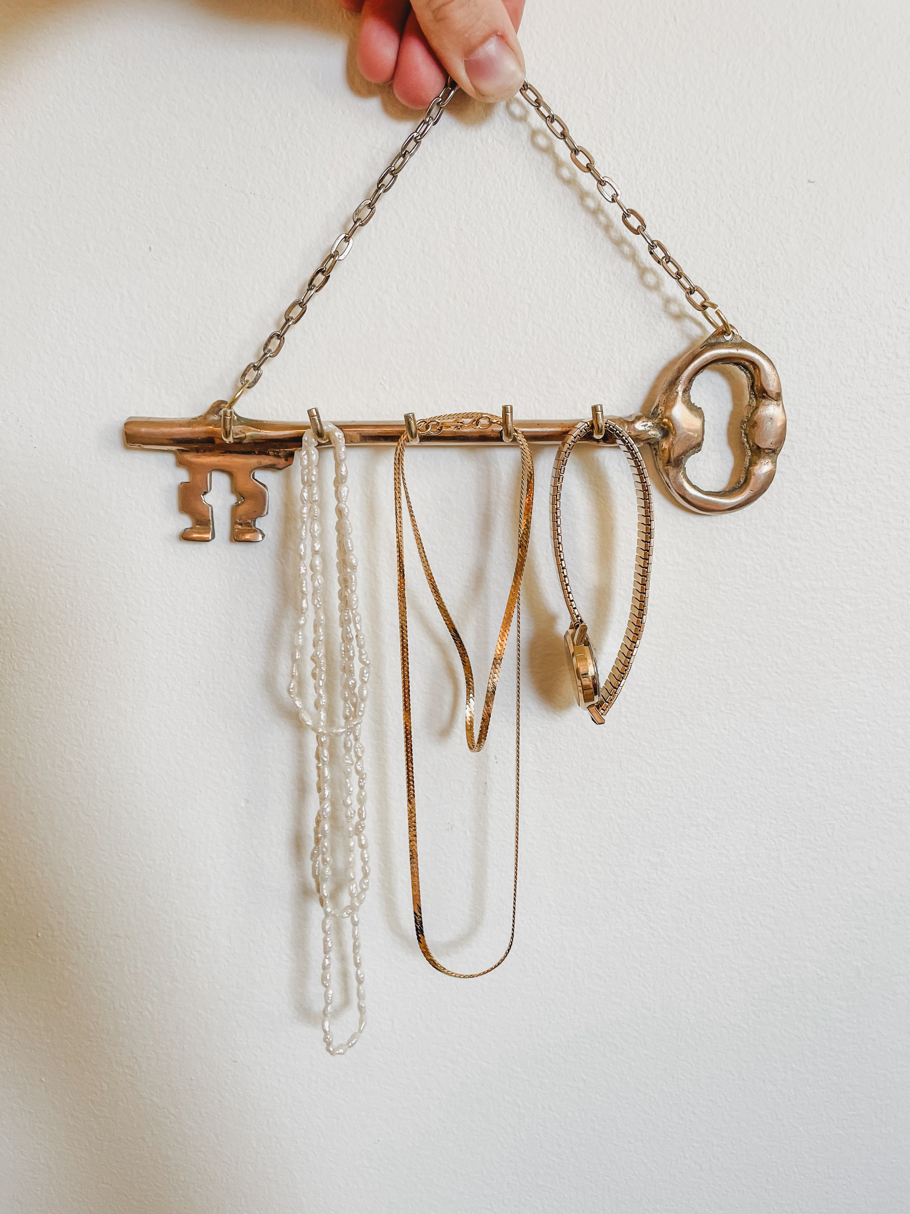 VINTAGE BRASS KEY WALL HOOK