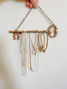 VINTAGE BRASS KEY WALL HOOK