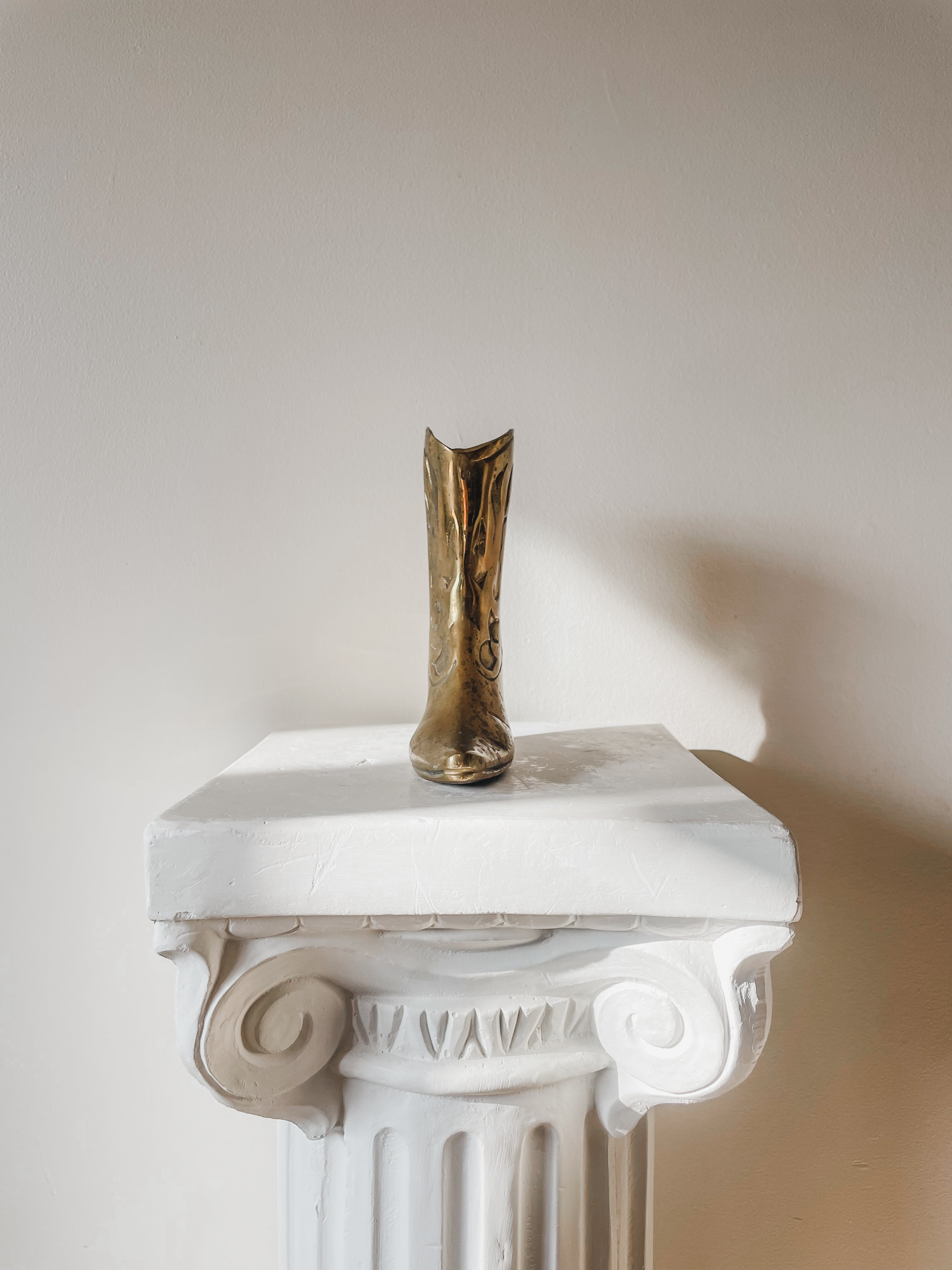 VINTAGE BRASS COWBOY BOOT