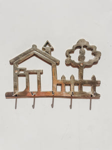 VINTAGE BRASS HOUSE KEY WALL HOOK