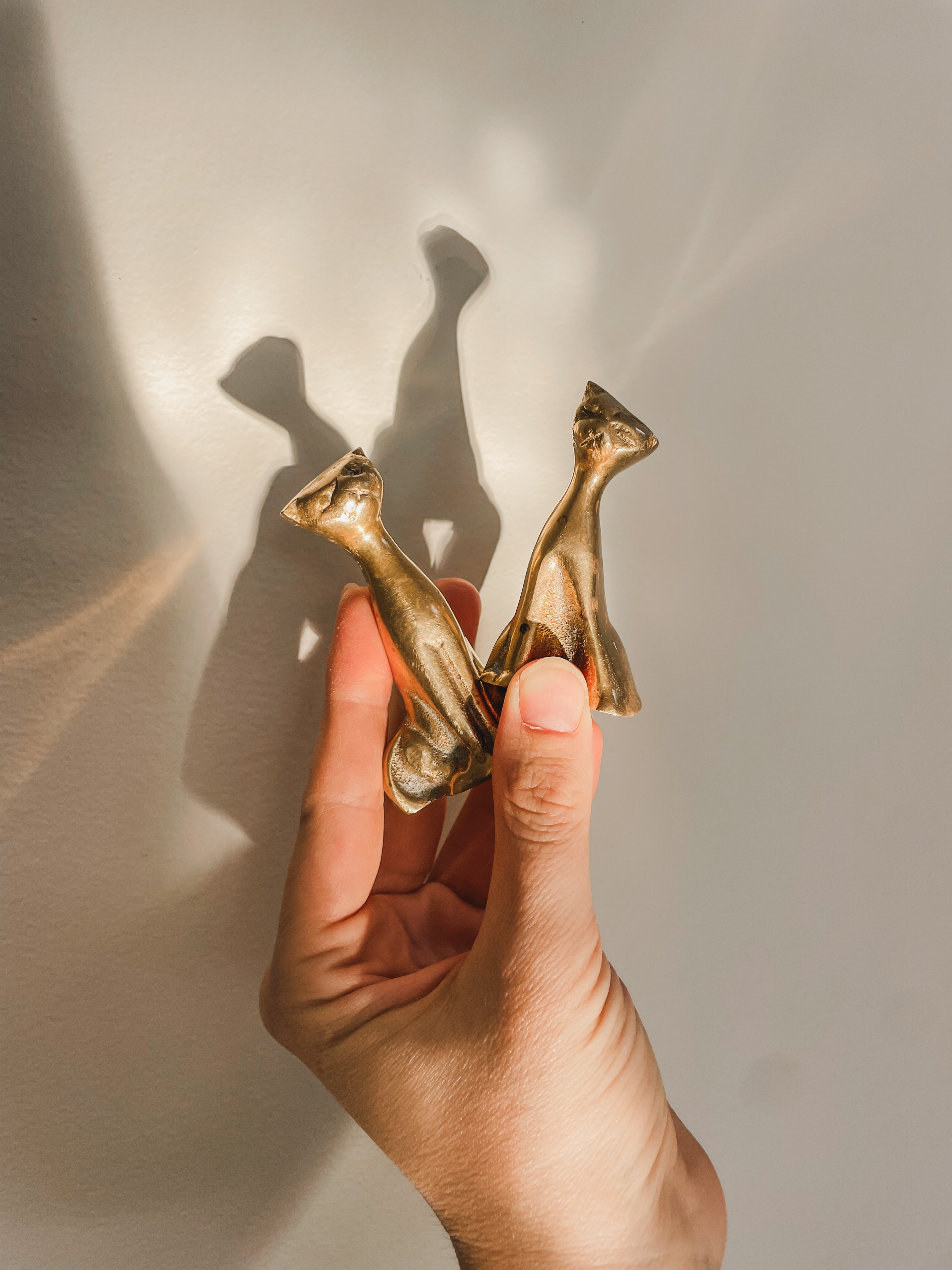 VINTAGE BRASS CAT DUO