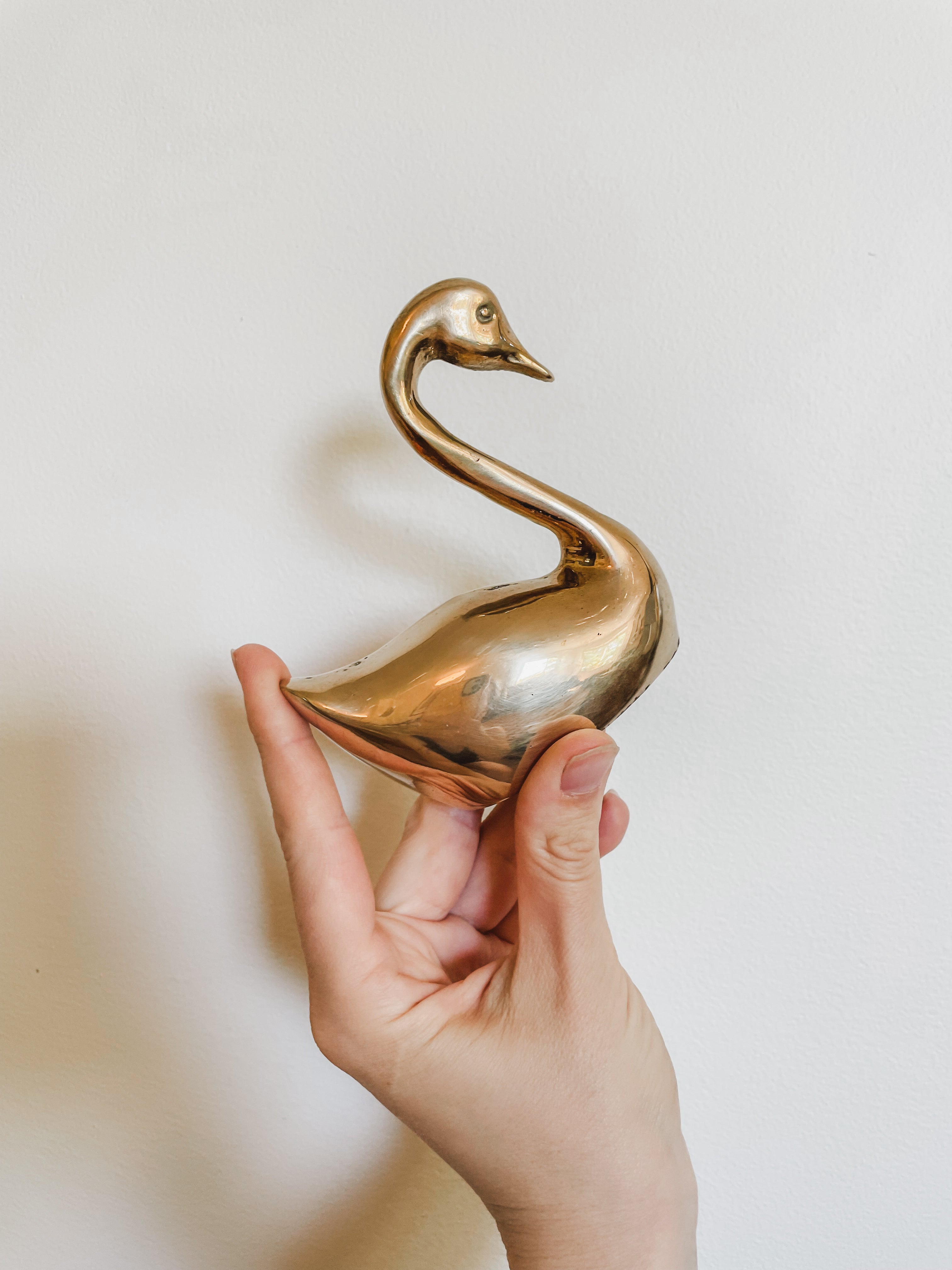 VINTAGE BRASS SWANS
