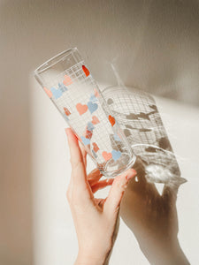 VINTAGE 80S RETRO HEART GRID GLASSES