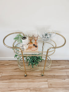VINTAGE BRASS BAR CART