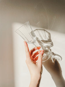 VINTAGE LUMINARC ‘OCTIME’ CLEAR WINE GLASSES