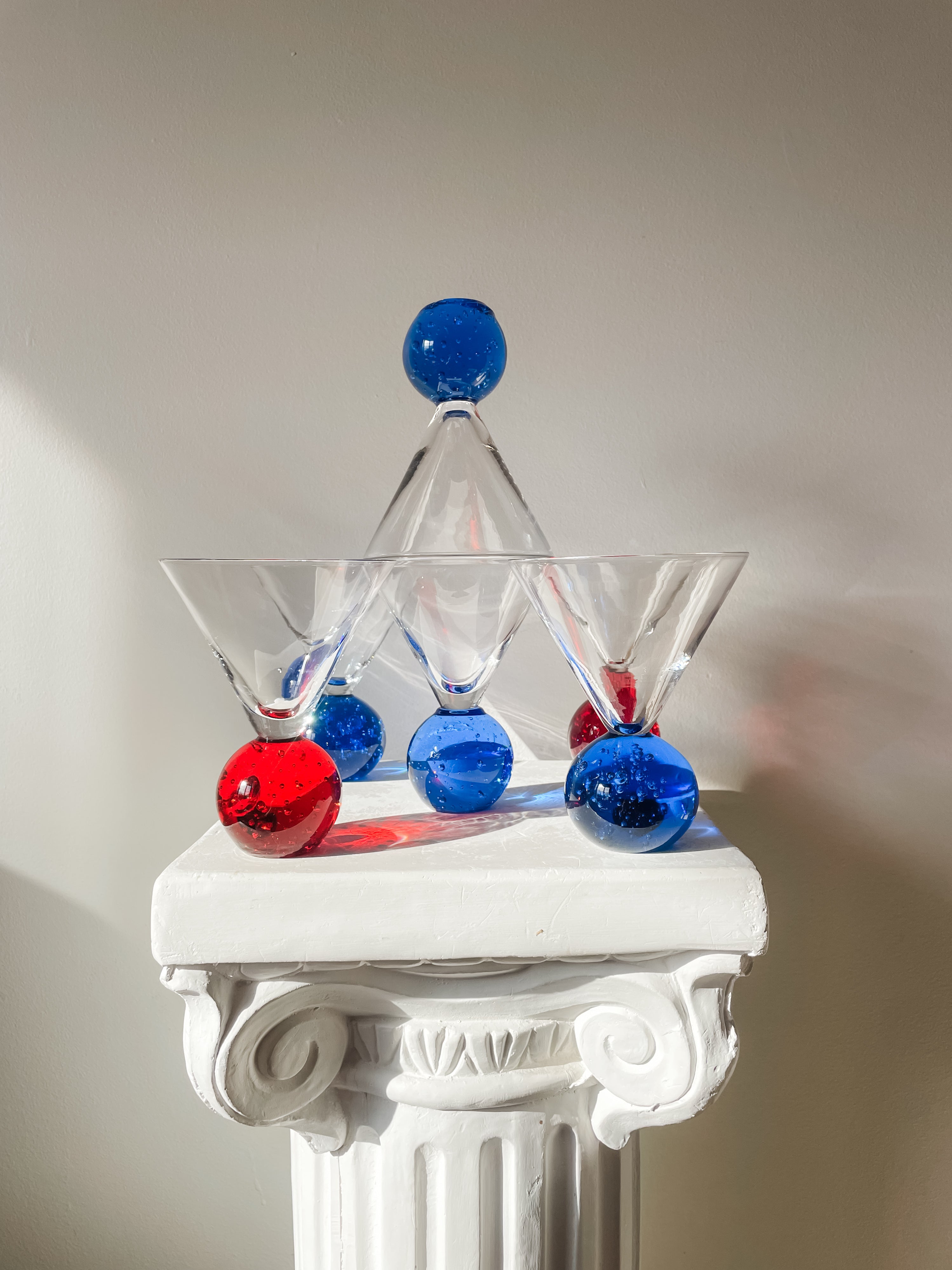 BUBBLE BALL BASE MARTINI GLASSES