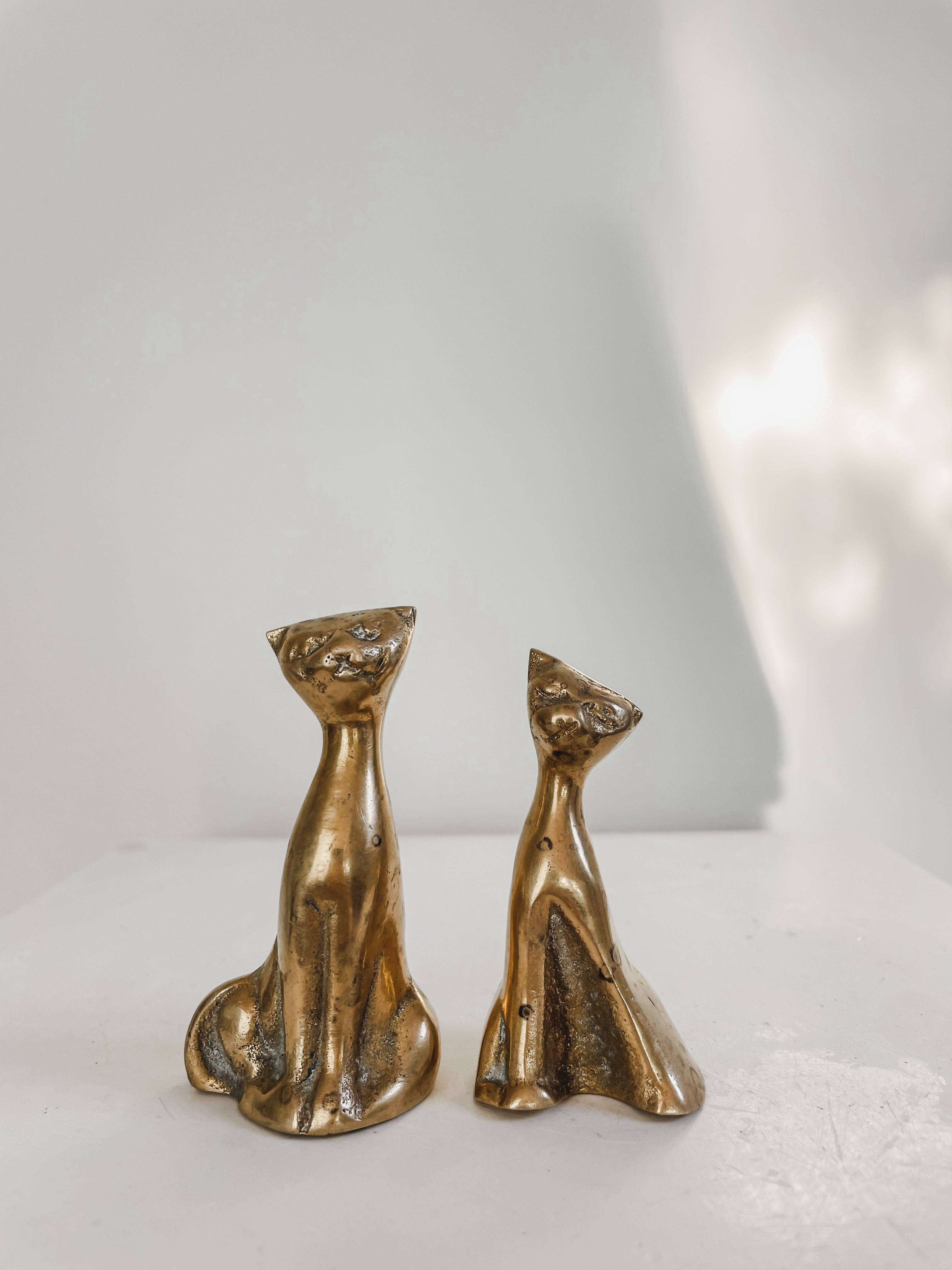VINTAGE BRASS CAT DUO
