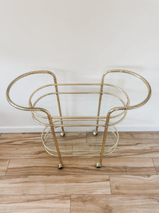 VINTAGE BRASS BAR CART