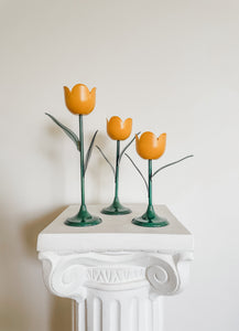 VINTAGE TULIP CANDLESTICK HOLDERS