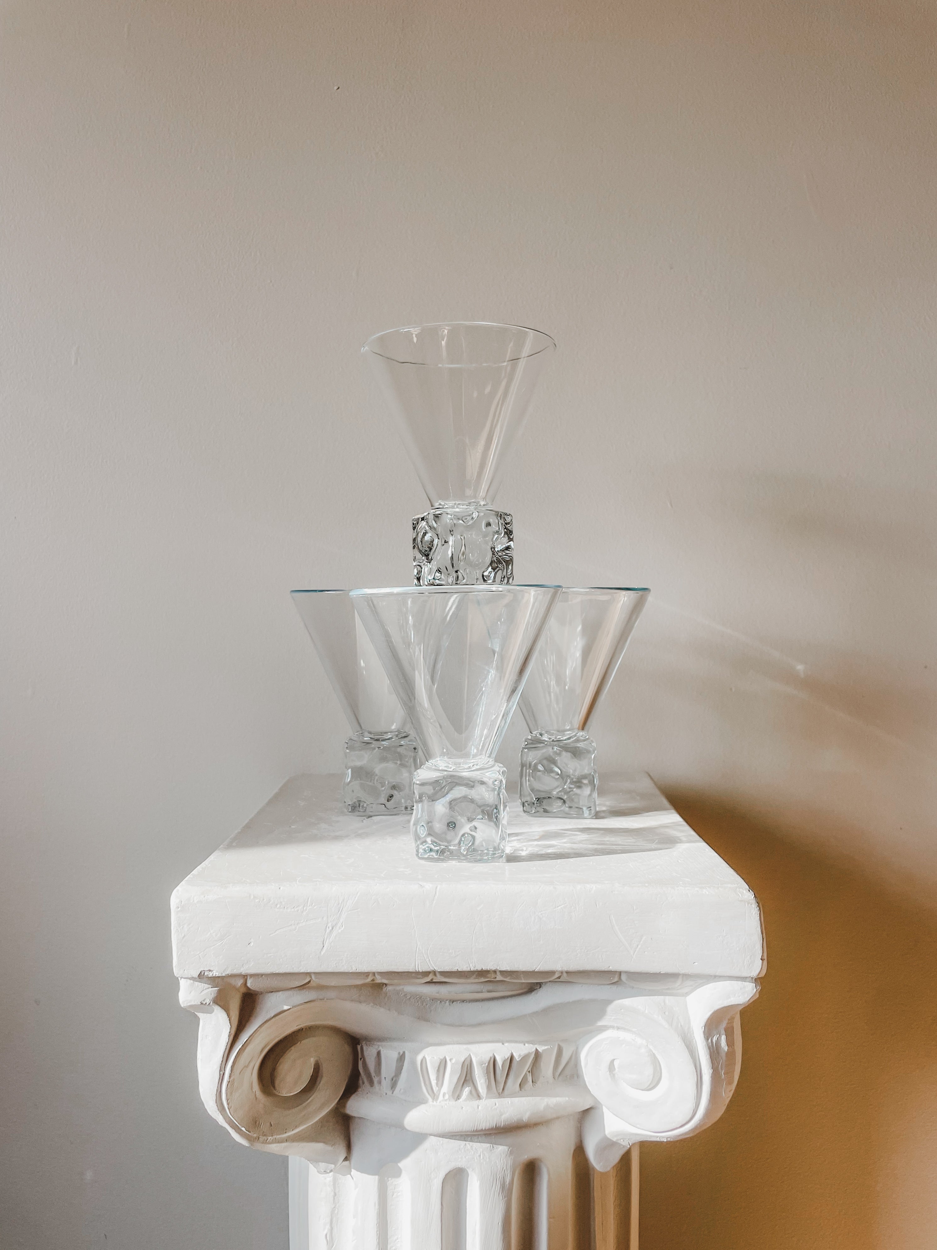 VINTAGE DISARONNO ICE CUBE MARTINI GLASSES