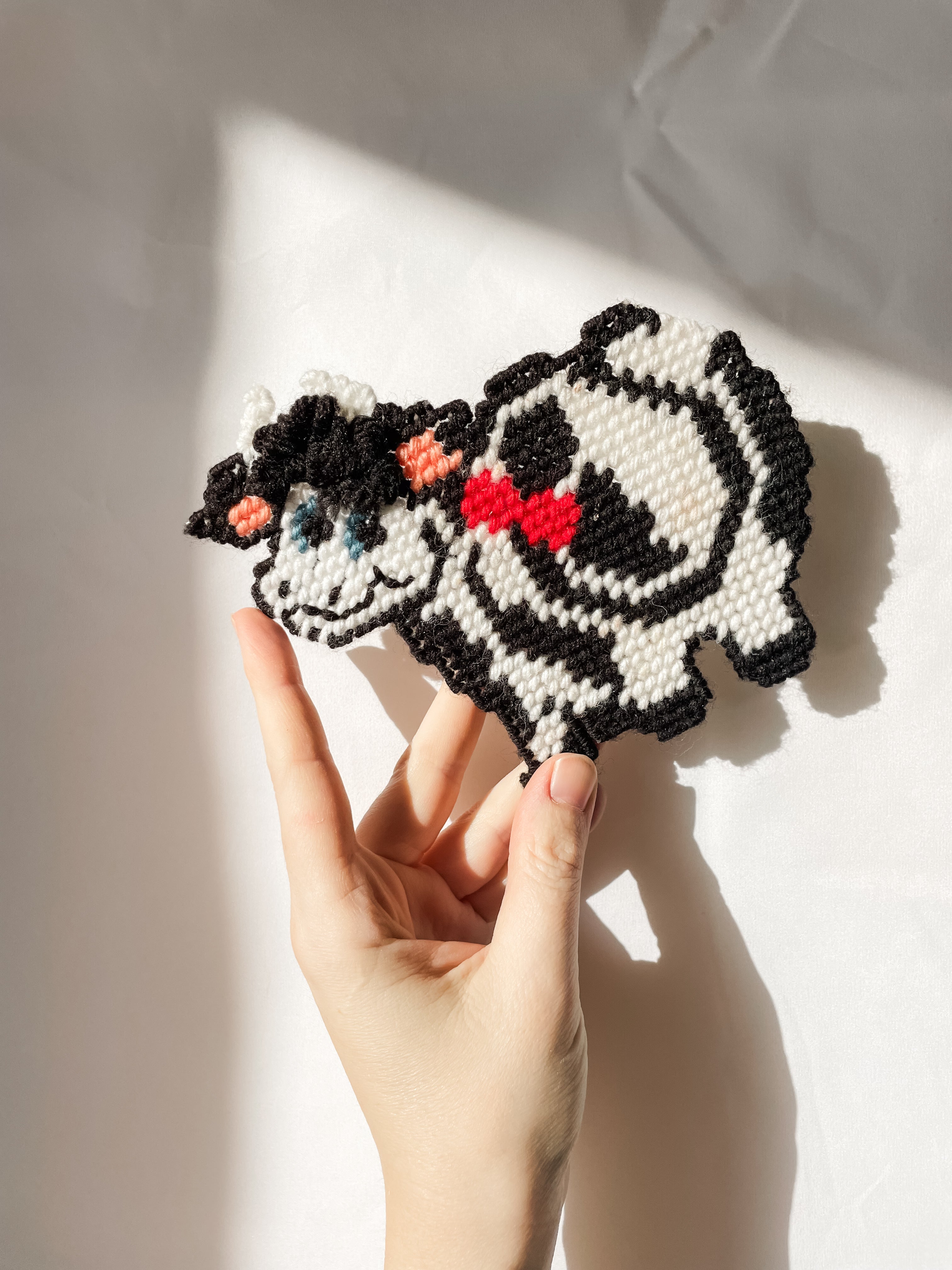 VINTAGE HAND WOVEN COW COASTER SET