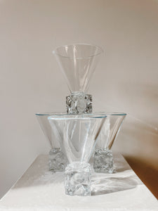 VINTAGE DISARONNO ICE CUBE MARTINI GLASSES