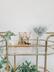 VINTAGE BRASS BAR CART