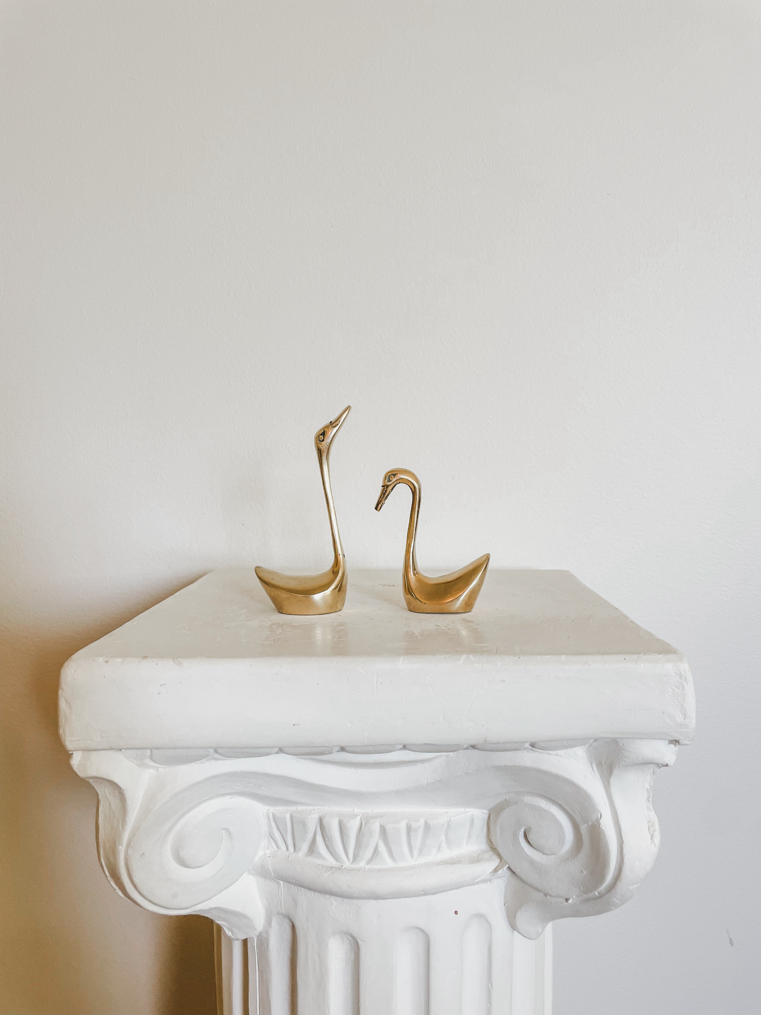 VINTAGE BRASS SWANS