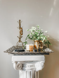 VINTAGE FILIGREE MIRRORED VANITY TRAY