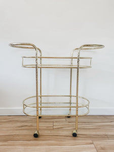 VINTAGE BRASS BAR CART