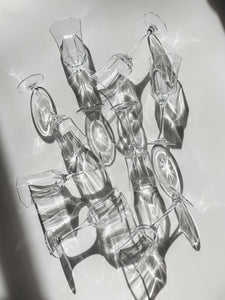 VINTAGE LUMINARC ‘OCTIME’ CLEAR WINE GLASSES