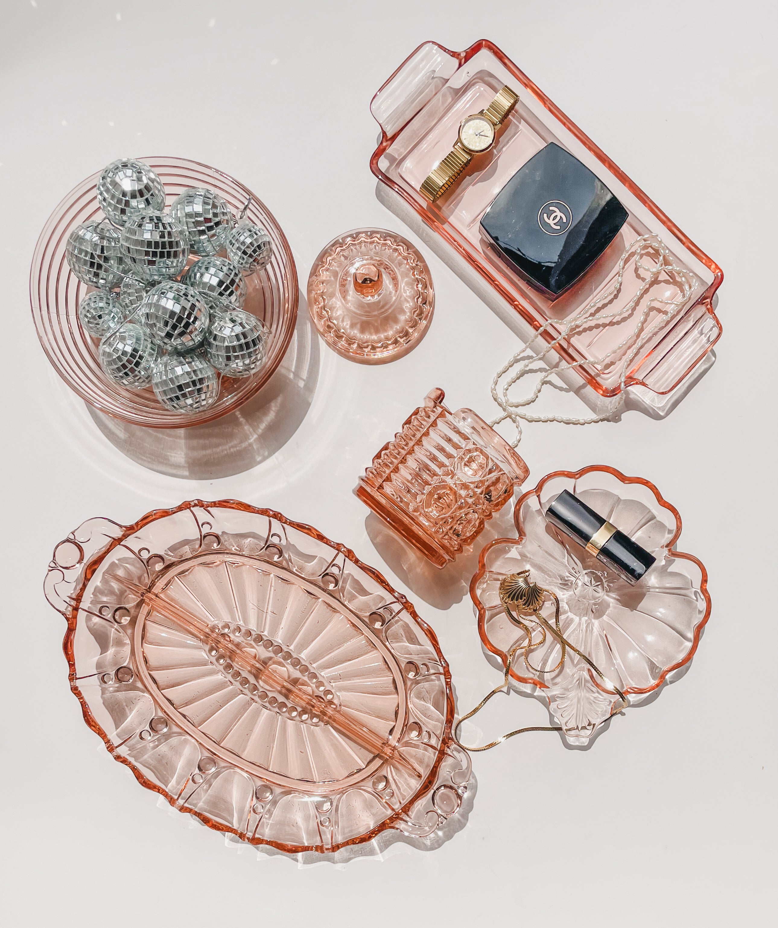 DEPRESSION ERA PINK GLASSWARE