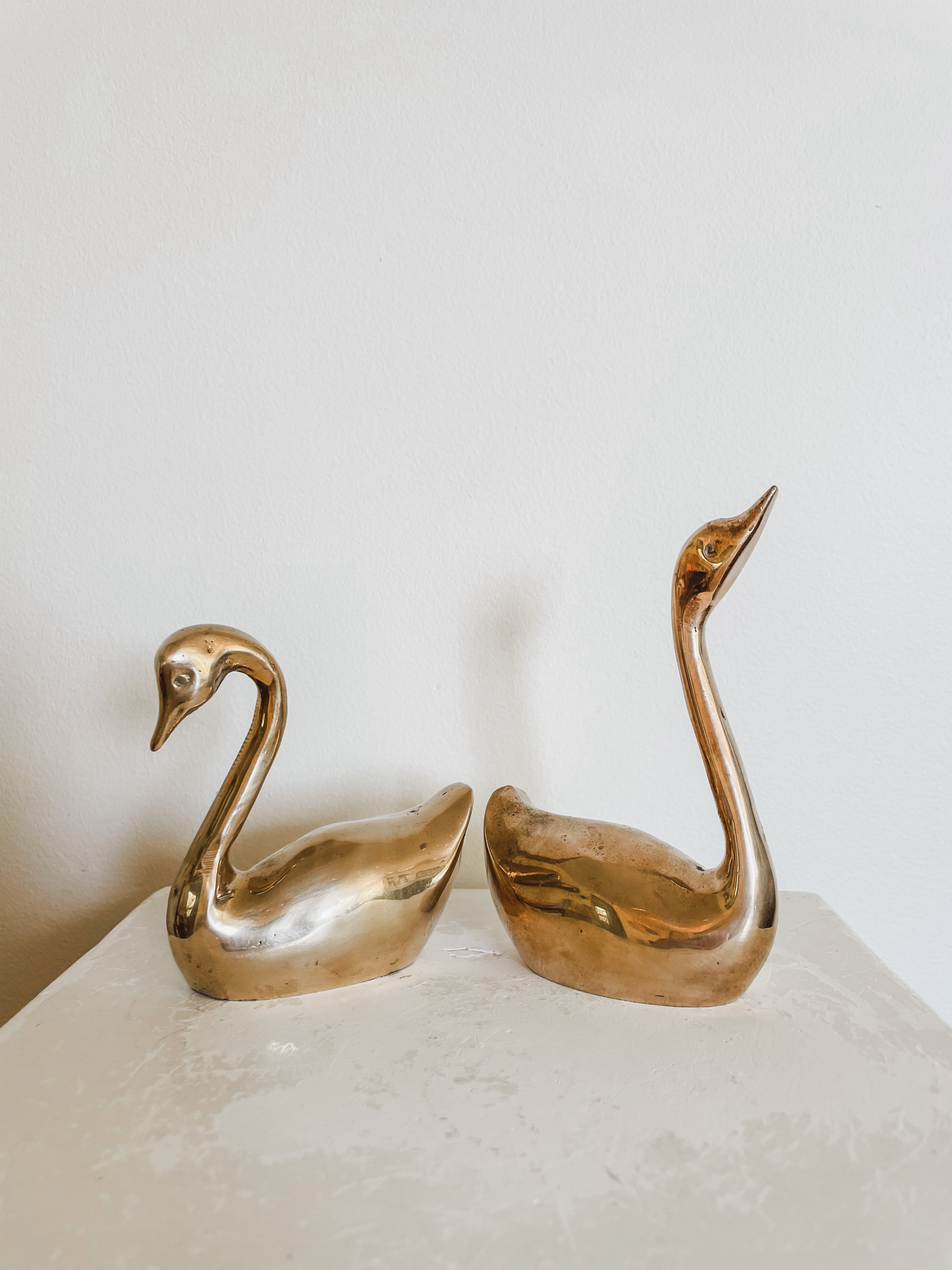 VINTAGE BRASS SWANS