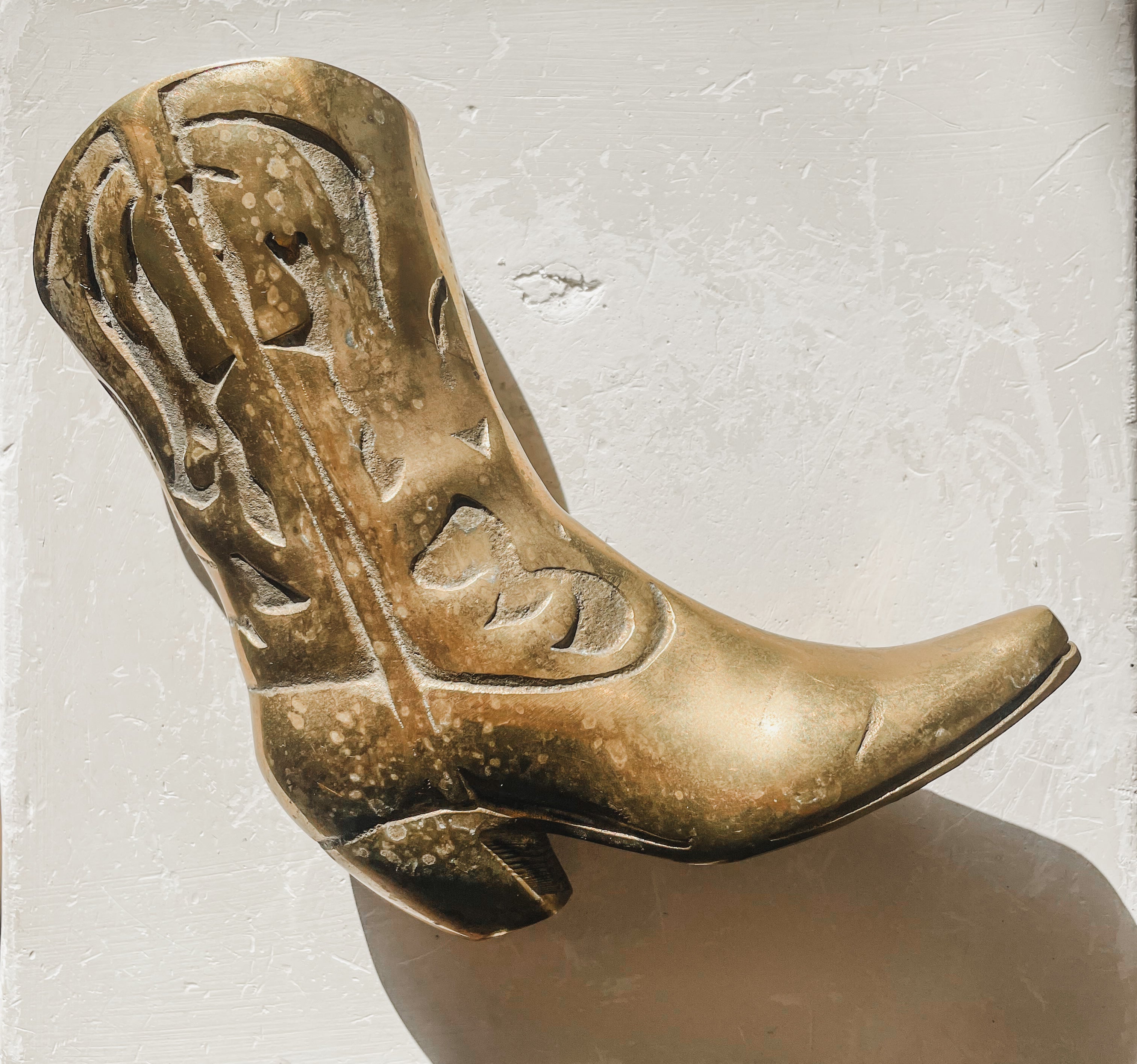 VINTAGE BRASS COWBOY BOOT