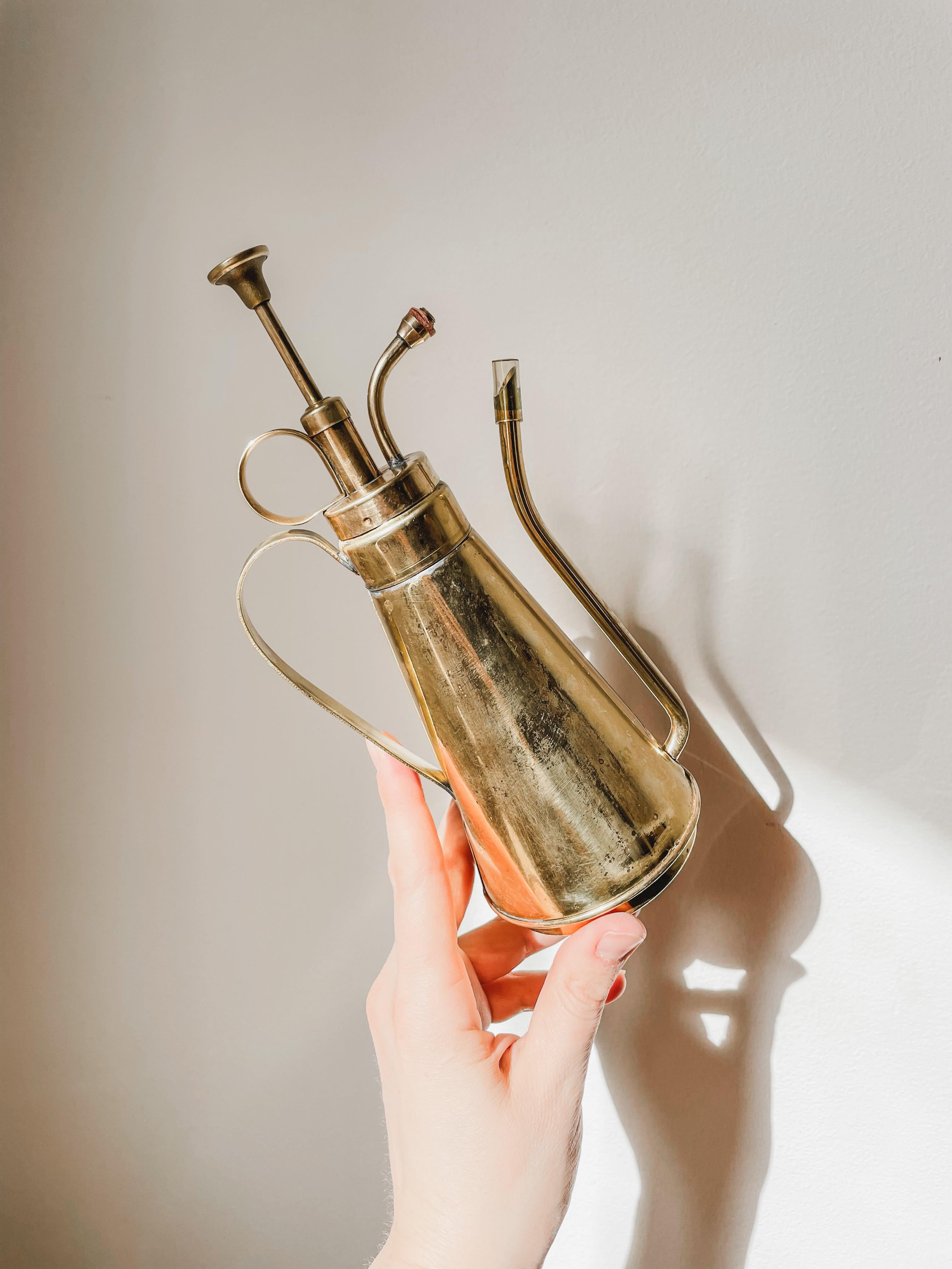 VINTAGE BRASS WATERING CAN