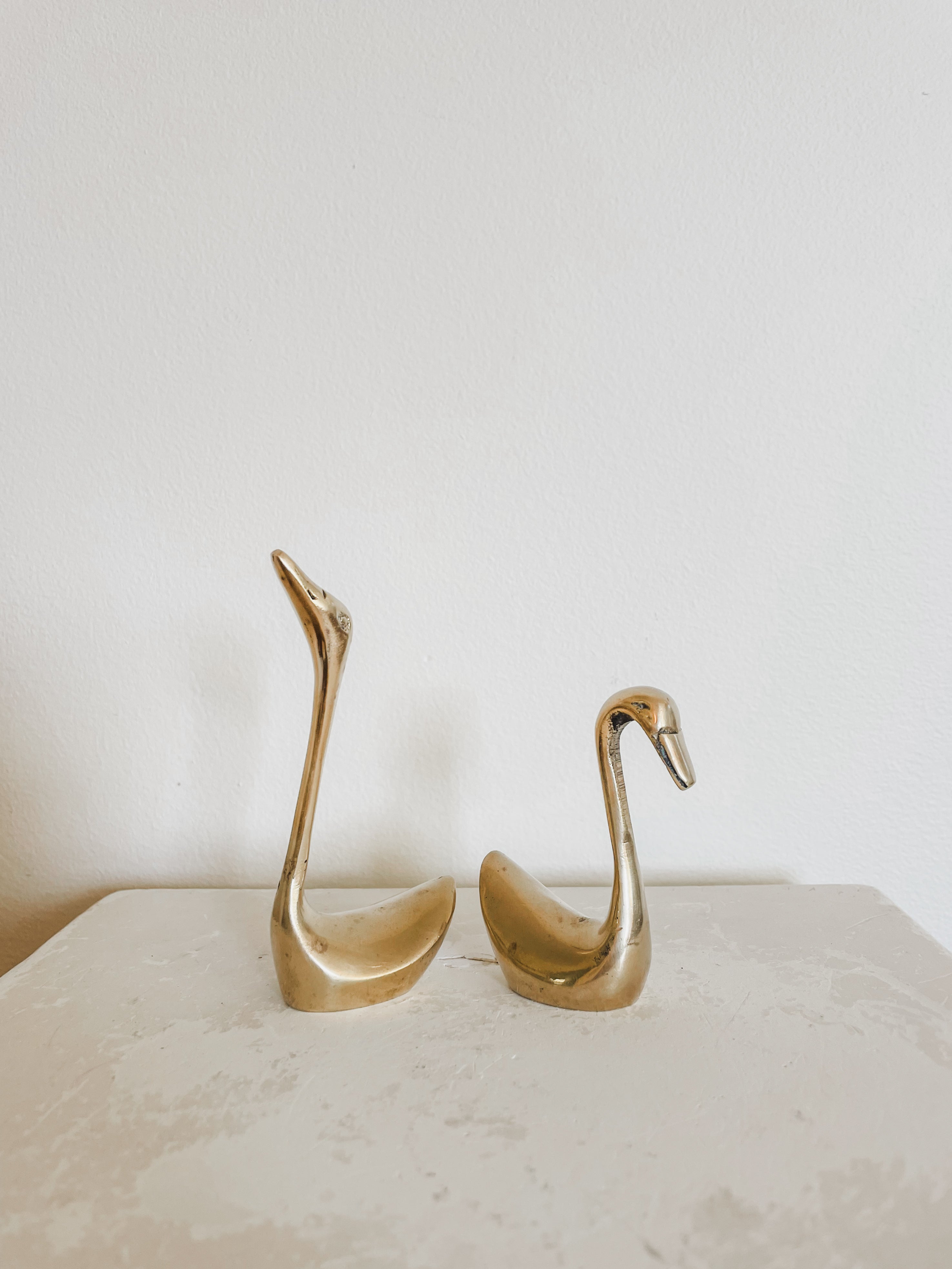 VINTAGE BRASS SWANS