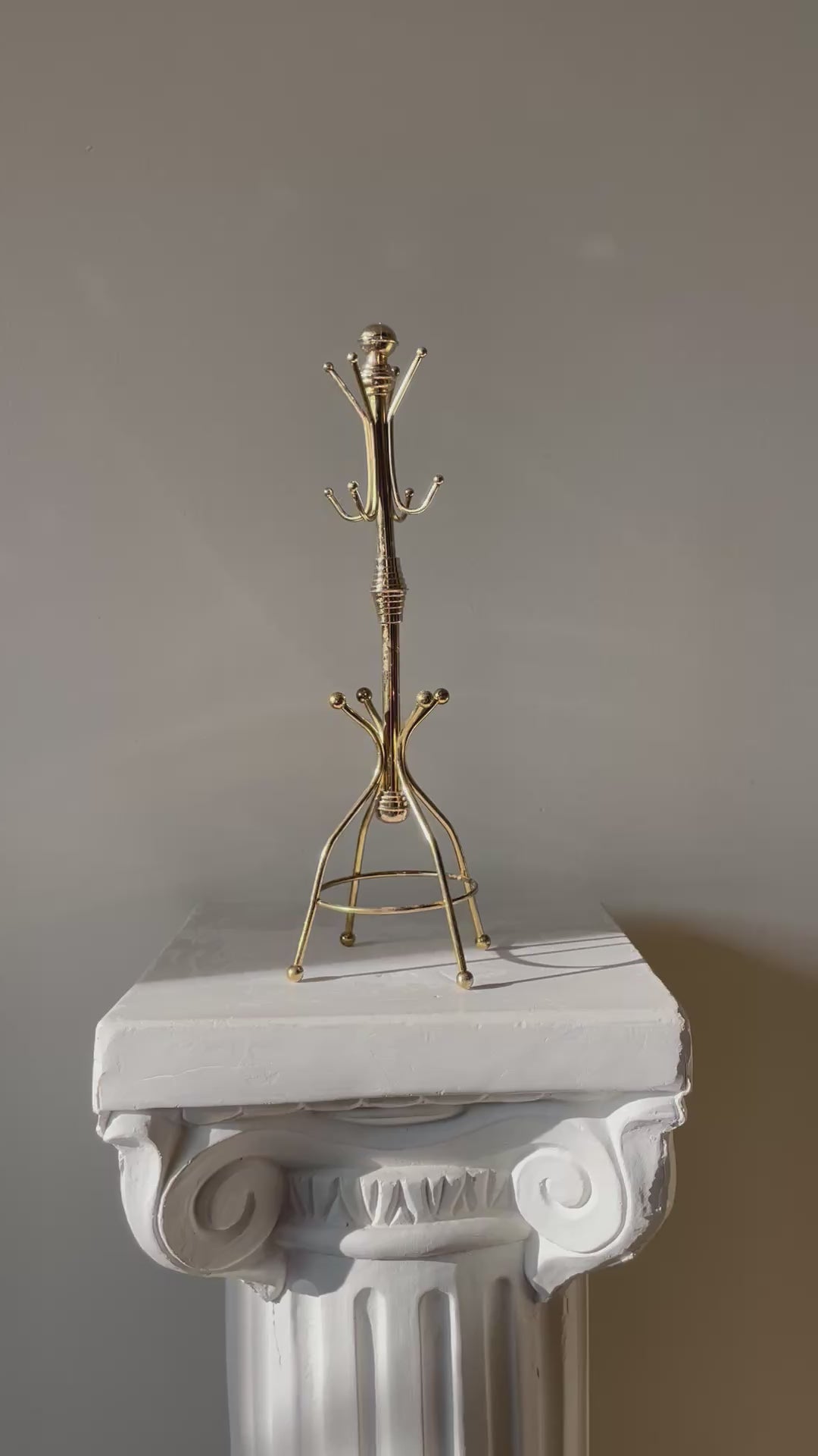 VINTAGE BRASS COAT HOOK JEWELRY STAND