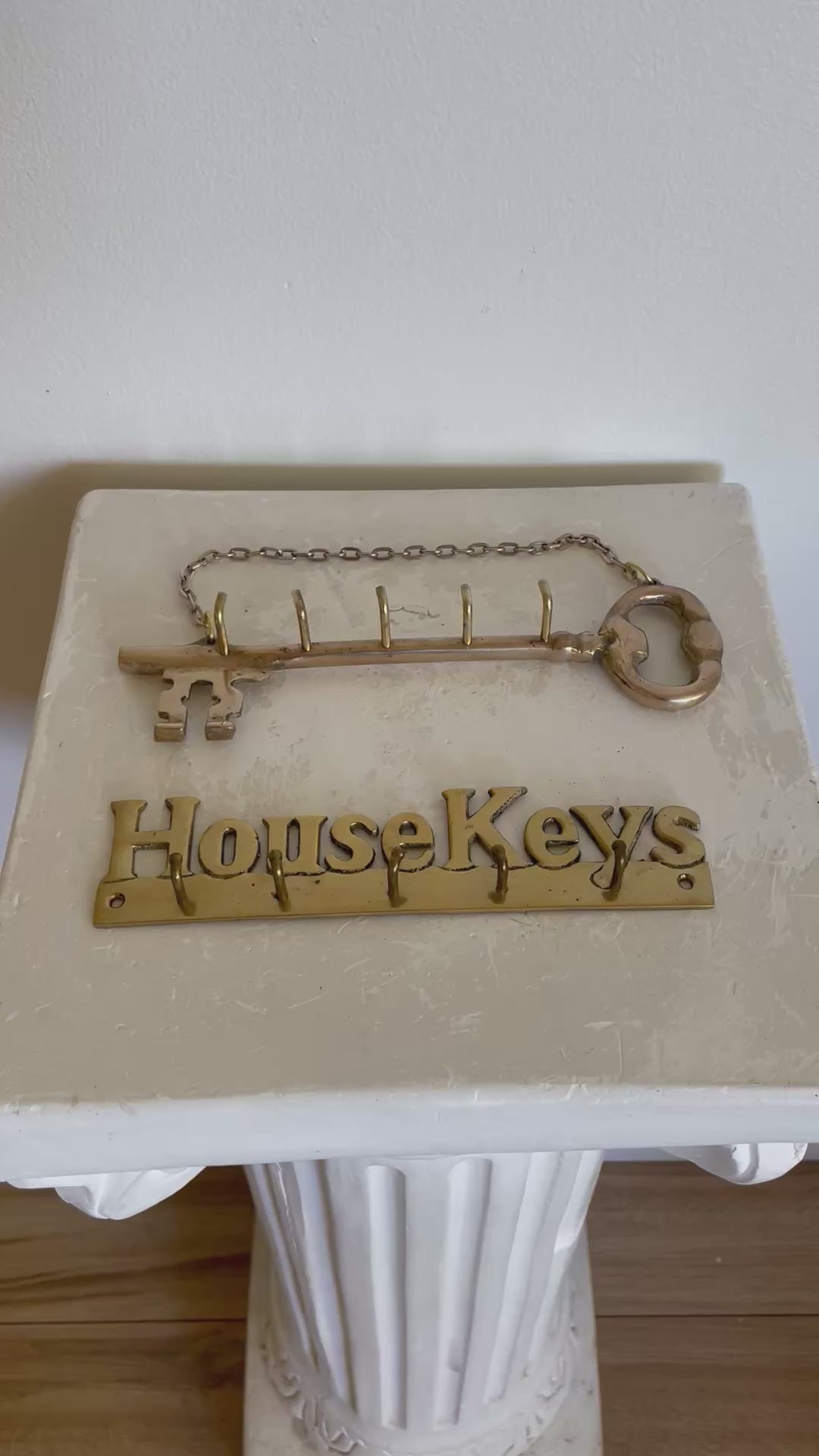 VINTAGE BRASS KEY WALL HOOK