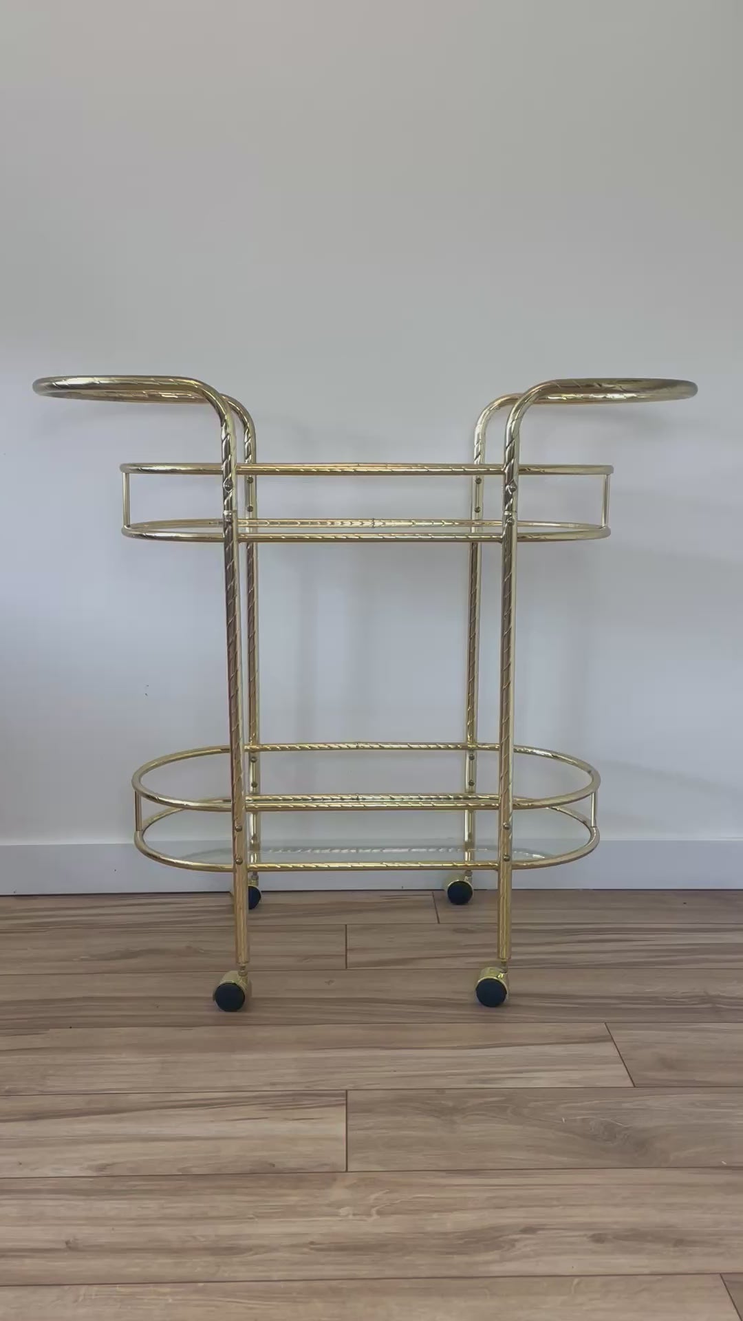 VINTAGE BRASS BAR CART