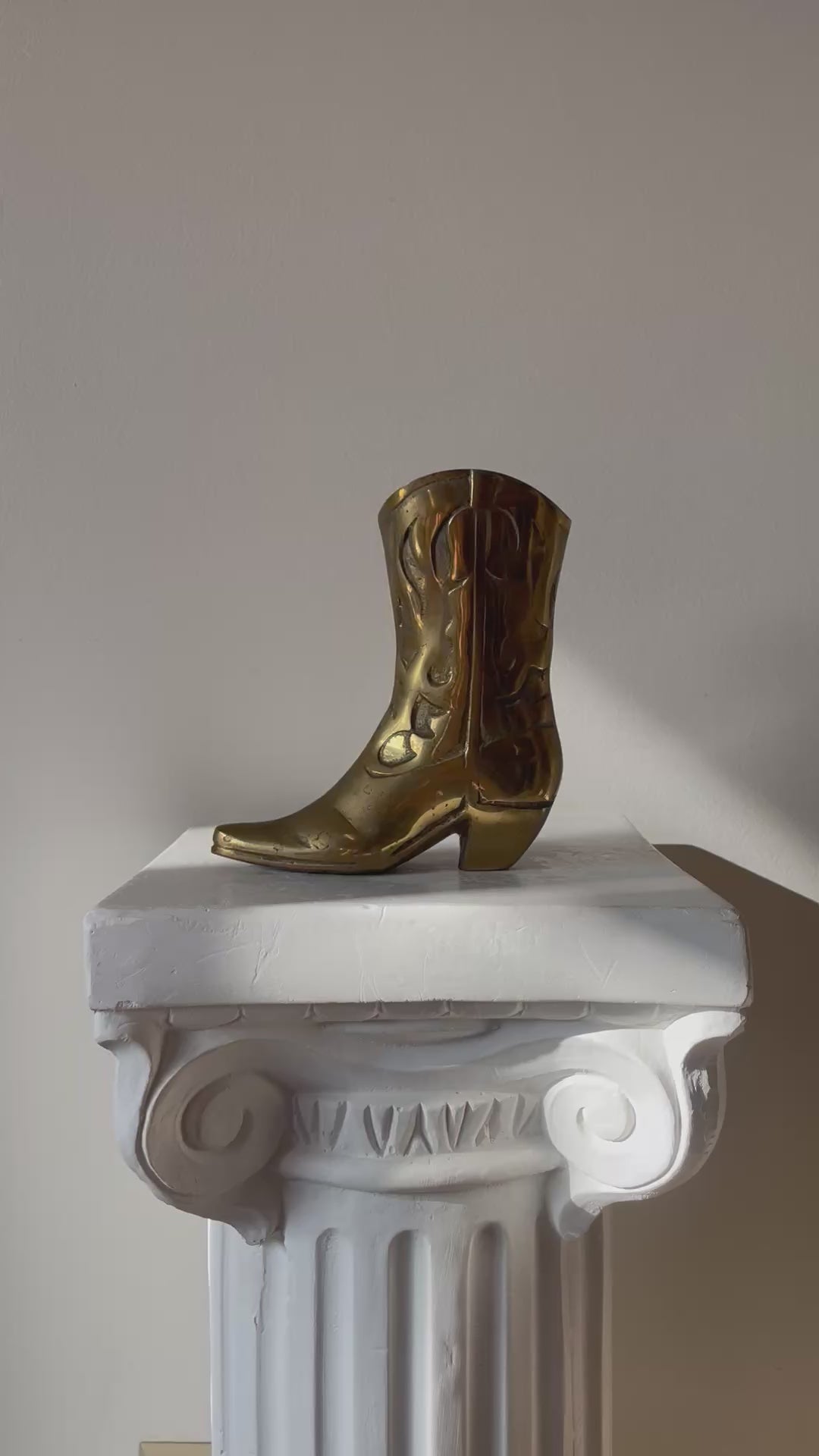 VINTAGE BRASS COWBOY BOOT
