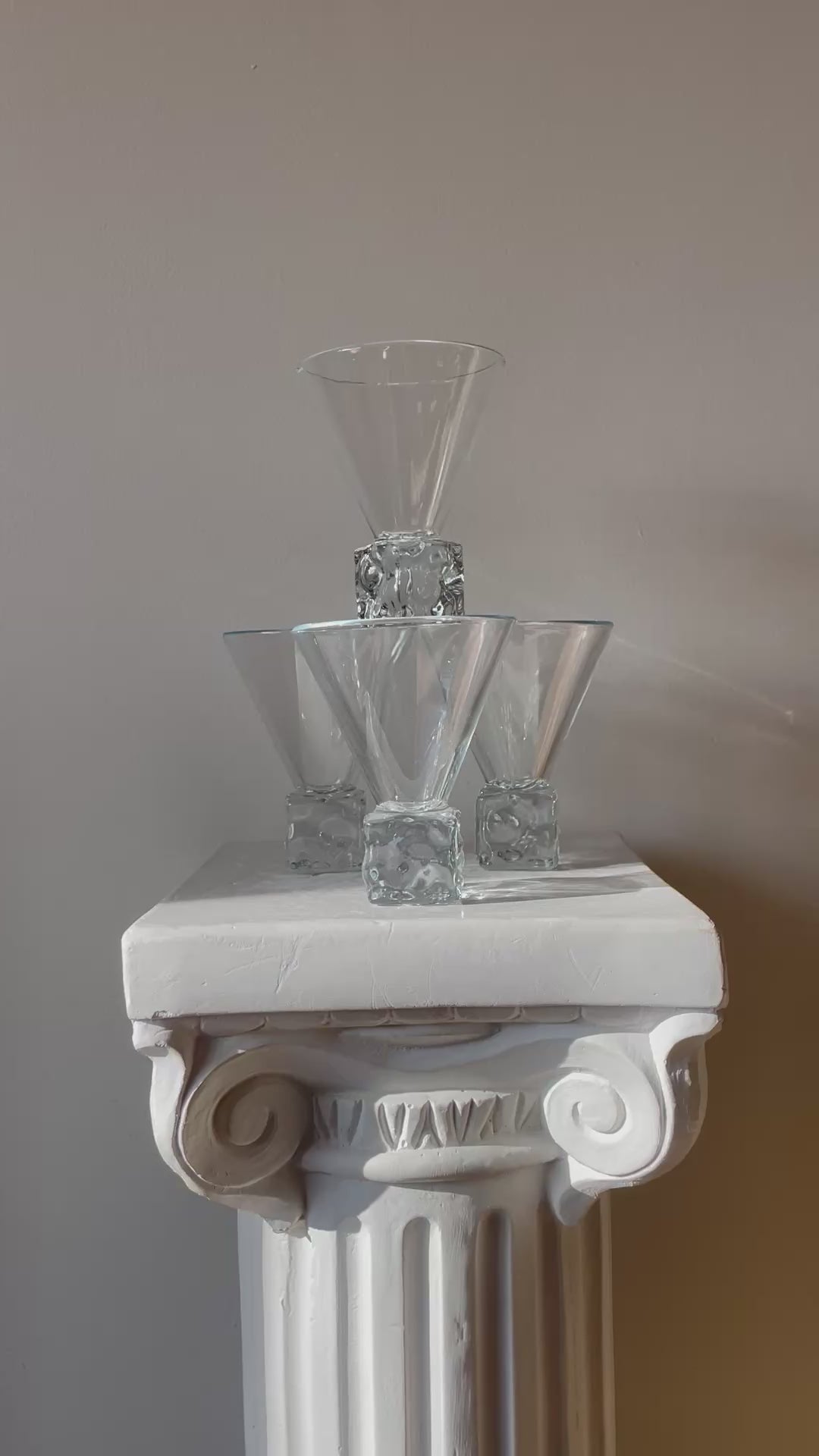 VINTAGE DISARONNO ICE CUBE MARTINI GLASSES
